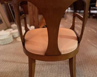 Set of 8 Kindel Furniture Empire-Style Cherry Dining Chairs. 2 Arm Chairs and 6 Side Chairs. Side Chairs Measure 19" W x 19" D with 19" Seat Height; Arm Chairs Measure 21.5" W x 19" D with 19" Seat Height. Photo 3 of 6.