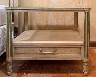 Pair of Milling Road Furniture French Provincial Bedside Tables. Each Measures 28" W x 20" D x 22" H. Photo 1 of 4.