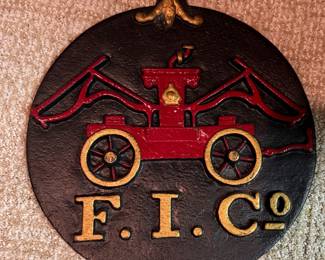 Vintage Cast Iron Insurance Mark Plaque.