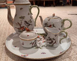 Herend Rothschild Bird Tea Service with Serving Tray. Photo 1 of 2.
