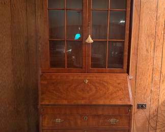 Henredon Folio 10 Georgian Walnut Drop Front Secretary. Measures 35" W x 19" D x 82" H. Photo 1 of 7.