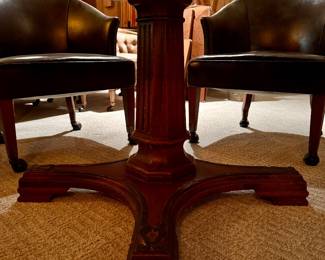 Mid-Century Octagon Game Table Attributed to Henredon or Baker Furniture. Measures 41" D x 27" H with 25.5" Clearance. Photo 3 of 6