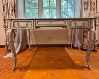 Milling Road Furniture French Provincial Louis XV-Style Writing Desk & Chair. Measures 48" W x 24" D. Photo 1 of 10.