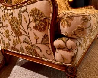Crewel Upholstered Sofa. Measures 56" W x 32" D with 19" Seat Height. Photo 3 of 5.