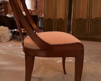 Set of 8 Kindel Furniture Empire-Style Cherry Dining Chairs. 2 Arm Chairs and 6 Side Chairs. Side Chairs Measure 19" W x 19" D with 19" Seat Height; Arm Chairs Measure 21.5" W x 19" D with 19" Seat Height. Photo 5 of 6.