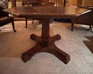 Mid-Century Octagon Game Table Attributed to Henredon or Baker Furniture. Measures 41" D x 27" H with 25.5" Clearance. Photo 1 of 6.