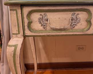 Milling Road Furniture French Provincial Louis XV-Style Writing Desk & Chair. Measures 48" W x 24" D. Photo 4 of 10