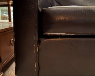 Pair of Thayer Coggin Danish Mid-Century Style Leather Lounge Chairs, Circa 1960s. Each Measures 29" W x 39" D with 15" Seat Height. Photo 3 of 4.