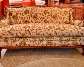 Crewel Upholstered Sofa. Measures 56" W x 32" D with 19" Seat Height. Photo 1 of 5.