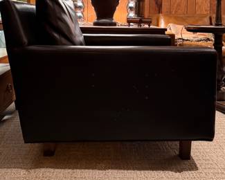 Pair of Thayer Coggin Danish Mid-Century Style Leather Lounge Chairs, Circa 1960s. Each Measures 29" W x 39" D with 15" Seat Height. Photo 2 of 4.