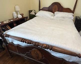 Vintage Wooden Four-poster Bed