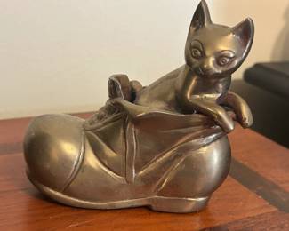 Solid Brass Kitten Figurine