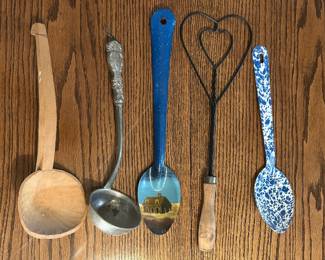 Assorted Vintage Kitchen Utensils and Rug Beater