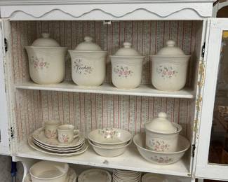 Pfaltzgraff Tea Rose Stoneware Dinnerware and Canisters