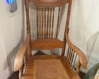 Antique Cane Seat Rocking Chair