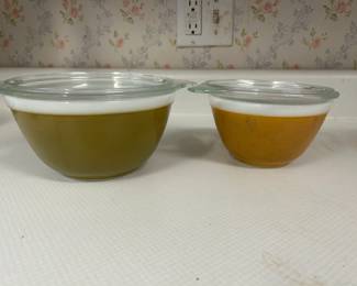 Solid Color Vintage Pyrex Round Covered Dishes