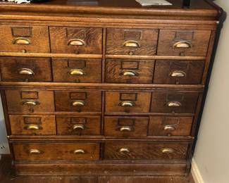 Twenty Drawer Quarter Sawn Oak Filing Cabinet