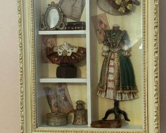 Arister Gifts Victorian Fashion Dress and Accessories Framed Shadow Box 3D Diorama