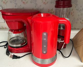 Assorted Red Kitchen Appliances