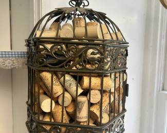 Vintage Birdcage and Wine Corks