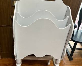 White Wooden Magazine Rack