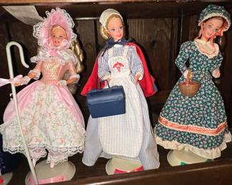 Barbie Dolls (Set of 3) - Little Bo Peep, Nurse, Colonial Style