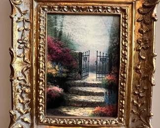 Thomas Kinkade Style Garden Gate Wall Art