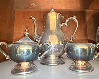 Silver Plated Tea Service and Serving Pieces