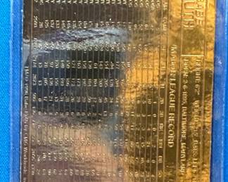 1996 Babe Ruth 22k Gold Plated Card CMG Worldwide