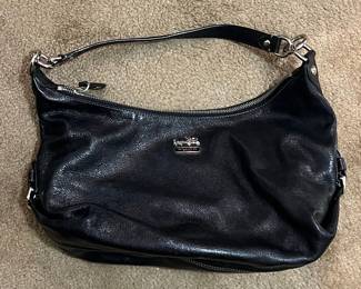 Coach Black Leather Hobo Bag