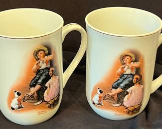 1981 Norman Rockwell "The Music Maker" Coffee Mugs