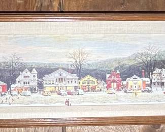 Norman Rockwell Stockbridge Main Street at Christmas Offset Print