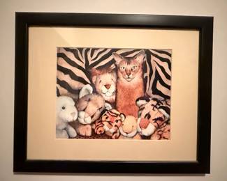 Feline and Stuffed Animal Print Style
