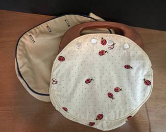 Ladybug Print and Neutral Color Bermuda Bag