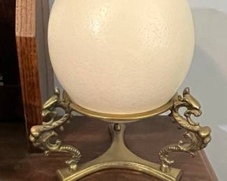 Egg on Brass Dragon Style Stand