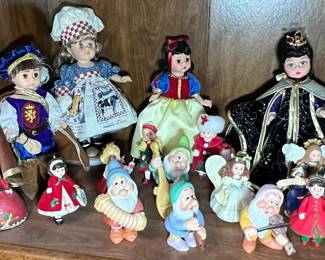 Assorted Porcelain Dolls and Figurines, including Disney and Fairy Tale characters
