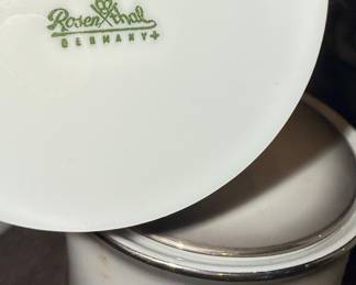 Rosenthal "Kontrollstelle" White and Silver Rim Coffee/Dessert Set