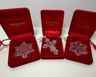 Waterford Crystal Christmas Ornament Set with Cross