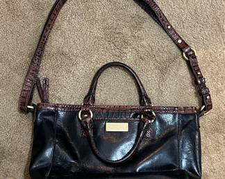 Brahmin Croc Embossed Leather Satchel
