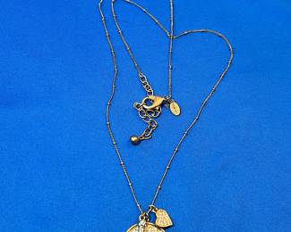 Chico's Style Gold Tone Crystal Pendant Necklace