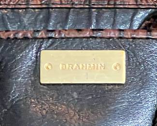 Brahmin Croc Embossed Leather Satchel