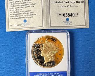 American Mint 1861 Paquet Reverse Double Eagle Replica