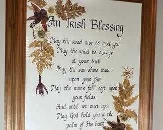 An Irish Blessing Framed Pressed Flower Art