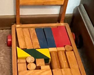 Playskool Wooden Block Wagon with Abacus