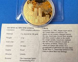 American Mint The American Spirit Remembering 9/11 Commemorative Medal