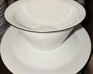 Rosenthal "Kontrollstelle" White and Silver Rim Coffee/Dessert Set