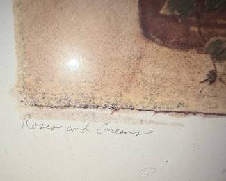 S. Melion Signed 'Roses and Greens' Print