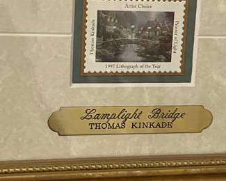 Thomas Kinkade Lamplight Bridge Framed Wall Art
