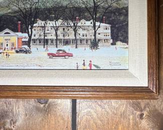 Norman Rockwell Stockbridge Main Street at Christmas Offset Print