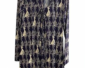 Vintage Kangaroo Print Blouse